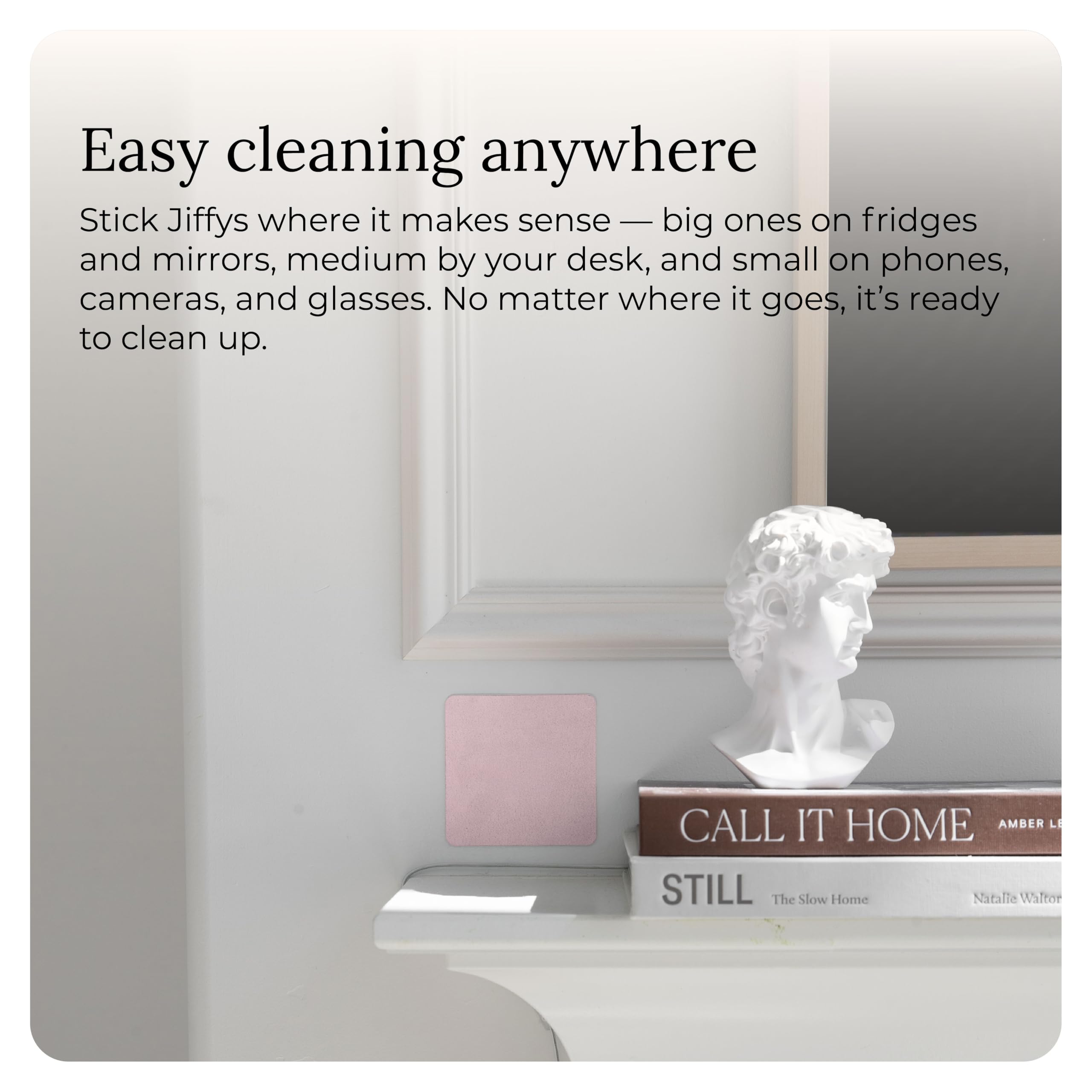 Jiffys Restickable Cleaning Pads – Reusable & Washable Multi-Surface Cleaner for Home & Kitchen, Ivory