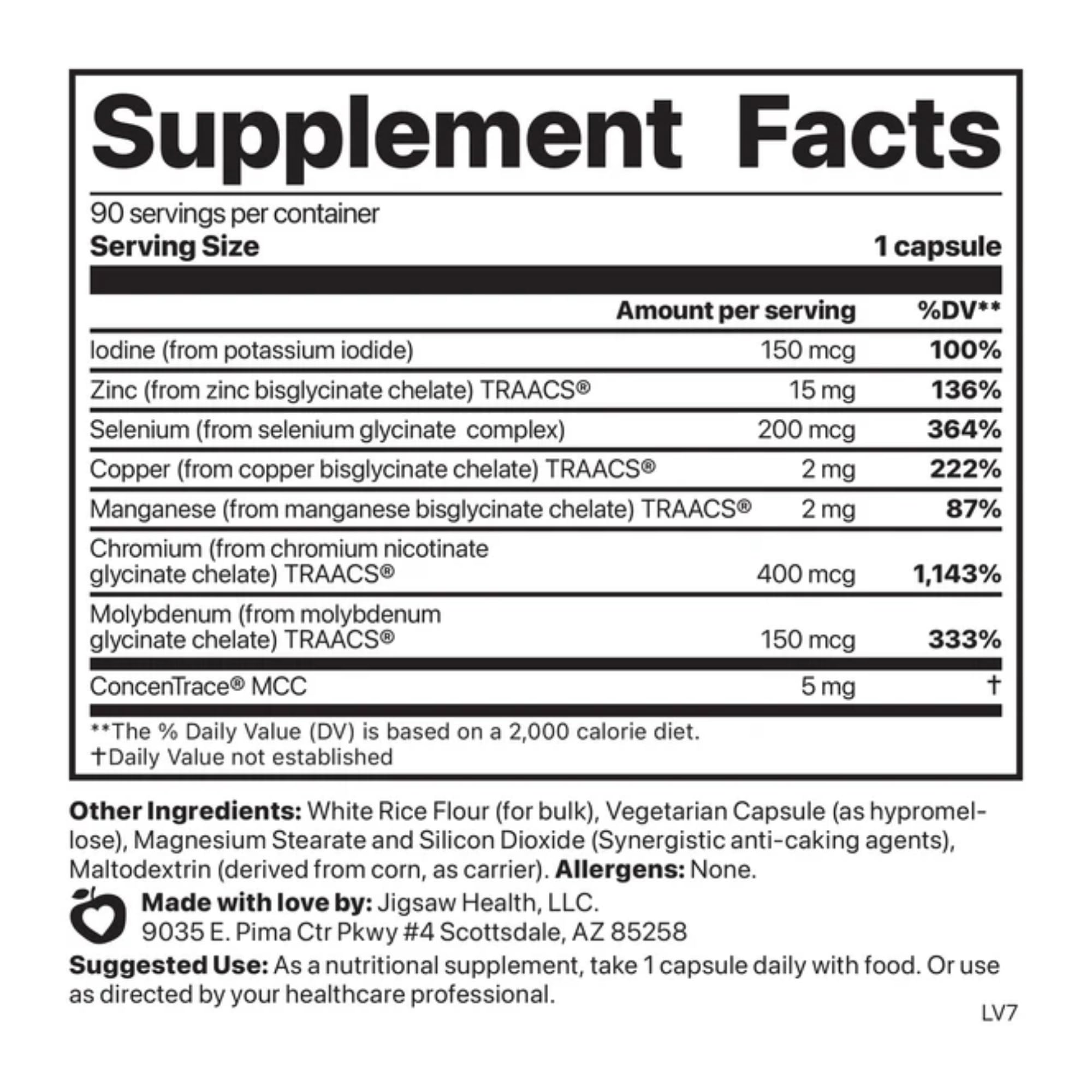 Jigsaw Health Multi-Mineral Essential Blend – 90 Capsules | 90 Servings