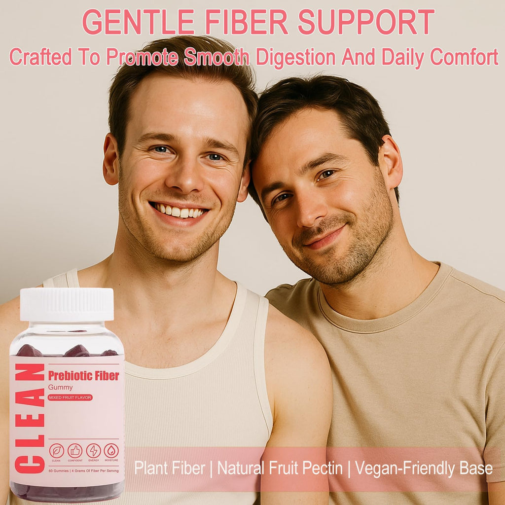 JINMAO Clean Fiber Gummies for Men – Prebiotic Fiber Gummy for Digestive Health | 60 Gummies