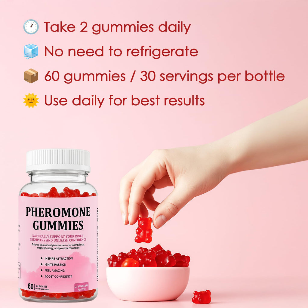JINMAO Pheromone Gummies for Women – Inner Balance & Confidence | Vegan, Gluten-Free, 60 Gummies
