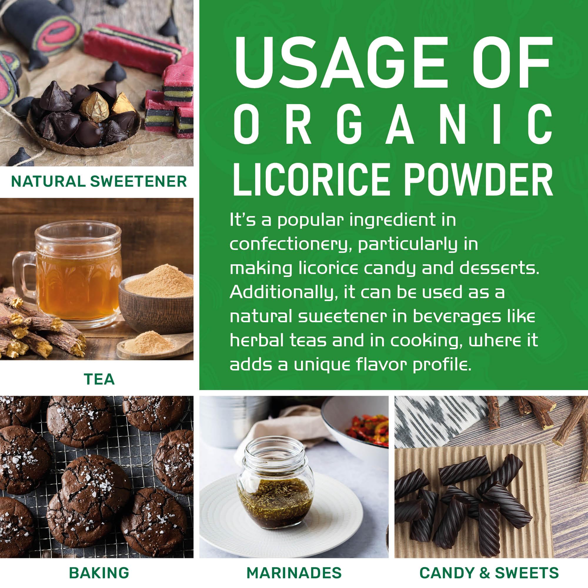 Jiva Organics Licorice Root Powder 14 oz Bulk Bag – Glycyrrhiza glabra, Non-GMO, Organic