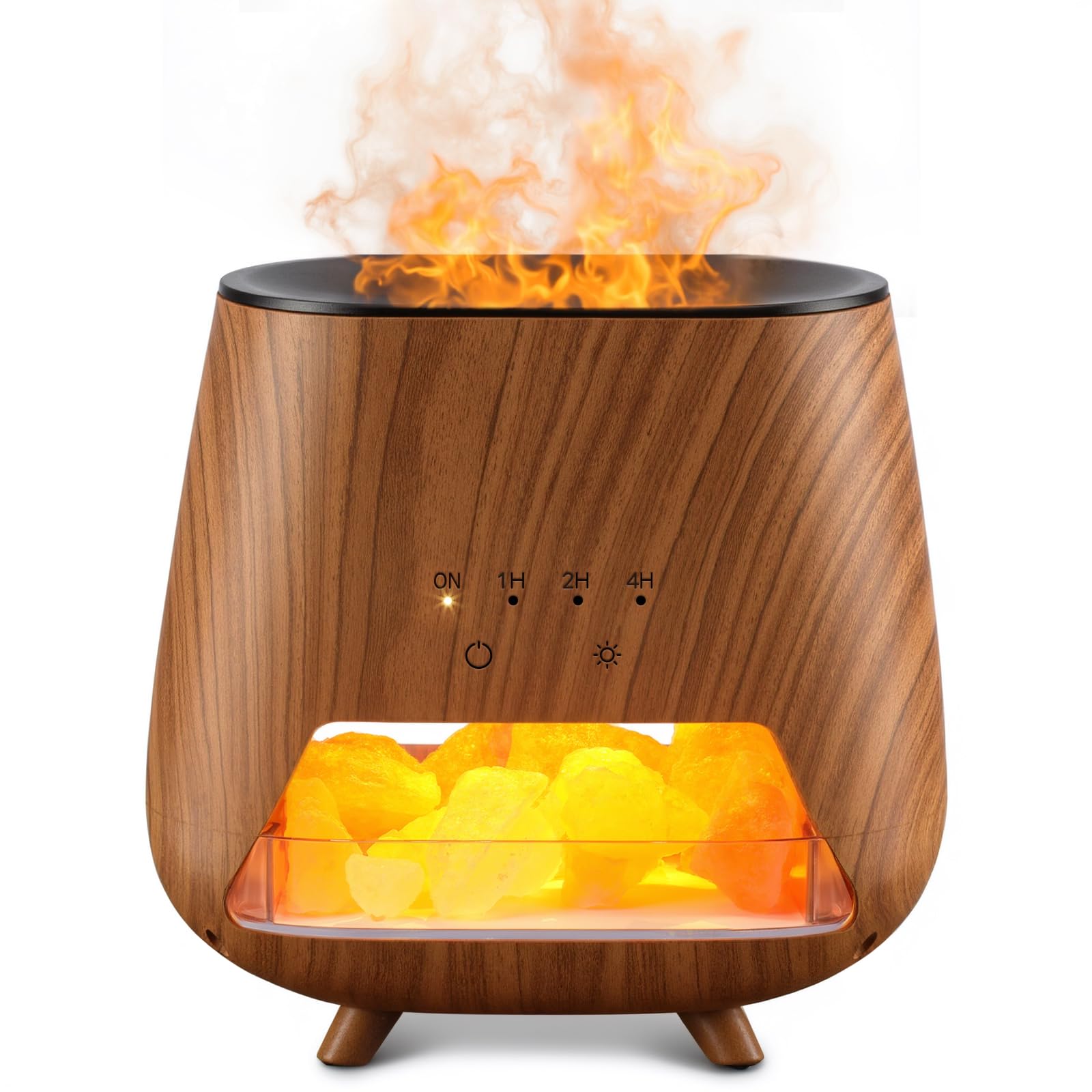 JJNJJN Essential Oil Diffuser for Home | 200ml Humidifier with Himalayan Pink Salt Lamp, 9-Color LED Night Light & Auto Off