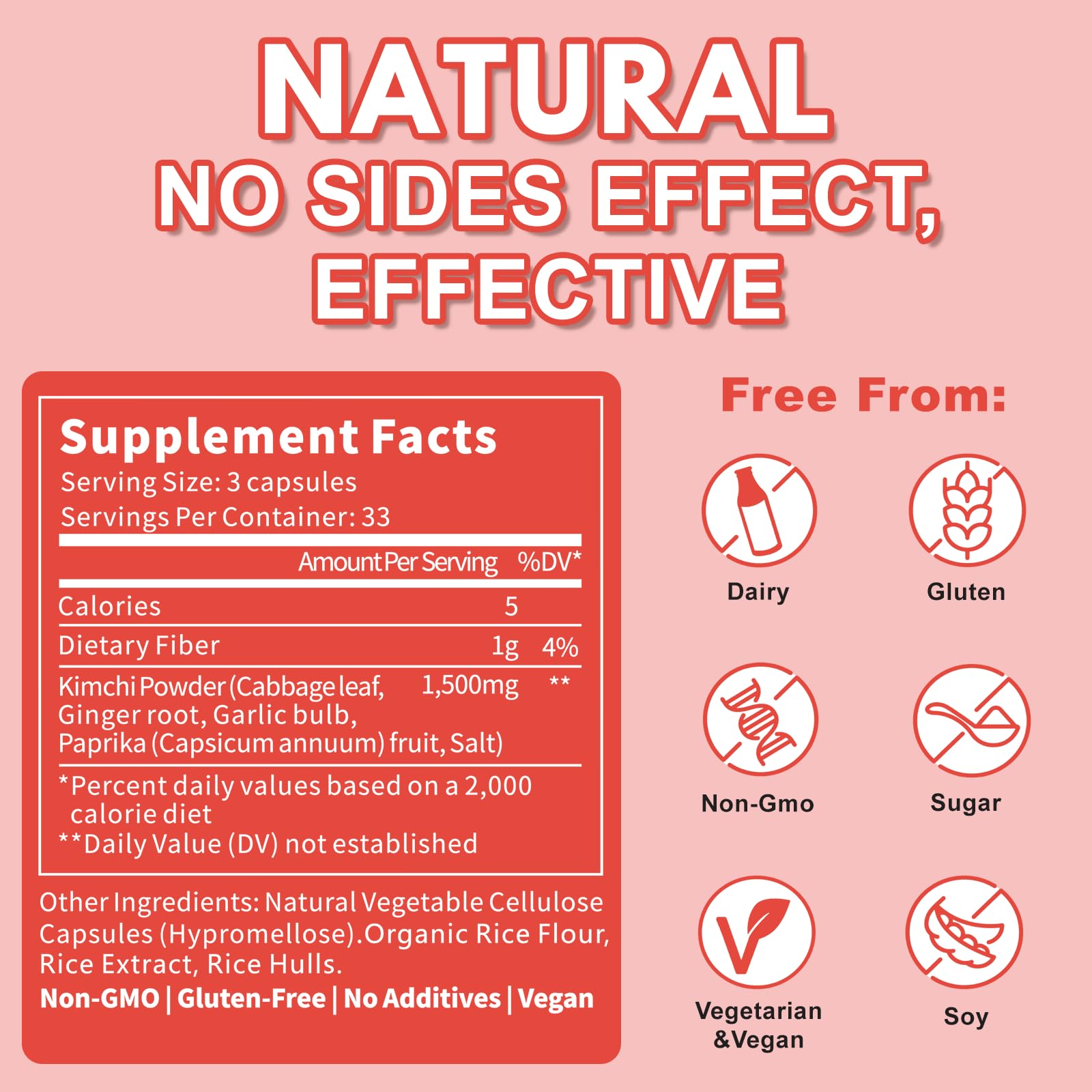Jkrova Kimchi Capsules – Probiotics & Enzymes for Gut Health | 90 Vegan Capsules