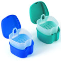 JMU 2pc Denture Bath Case with Strainer Basket – Navy/Teal