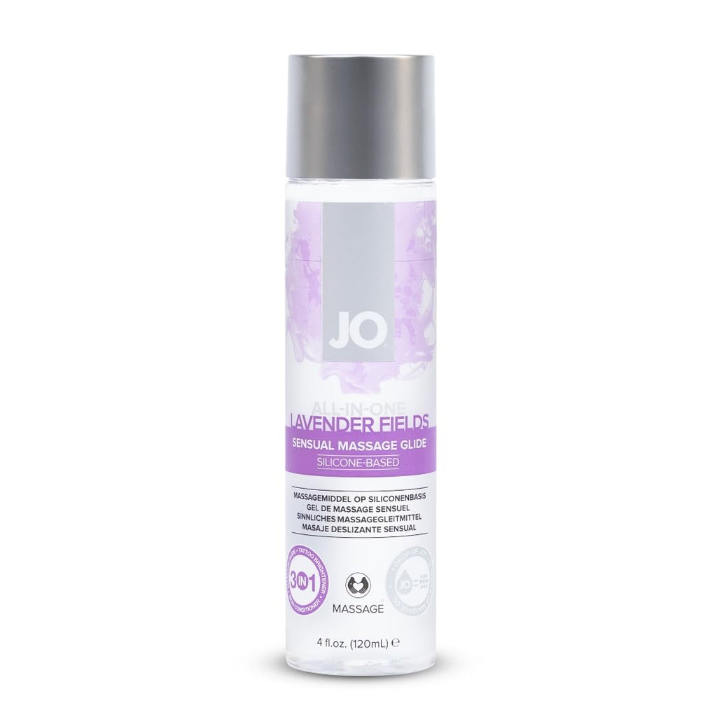 JO Lavender Silicone Massage Oil – Fragrance Free Long Lasting Personal Lube & Massage Glide – 4 fl oz