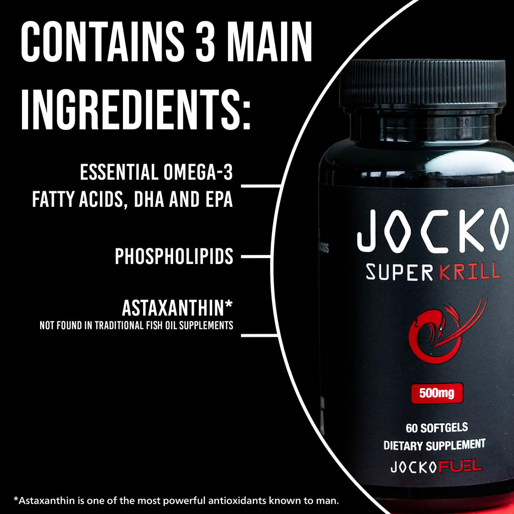Jocko Fuel Antarctic Krill Oil 1000mg Softgels – Omega-3 DHA & EPA