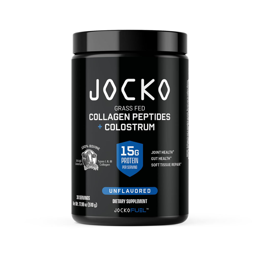 Jocko Fuel Collagen Powder with Colostrum – 15g Collagen + 2g Colostrum | Gut, Joint & Immune Support (30 Servings)