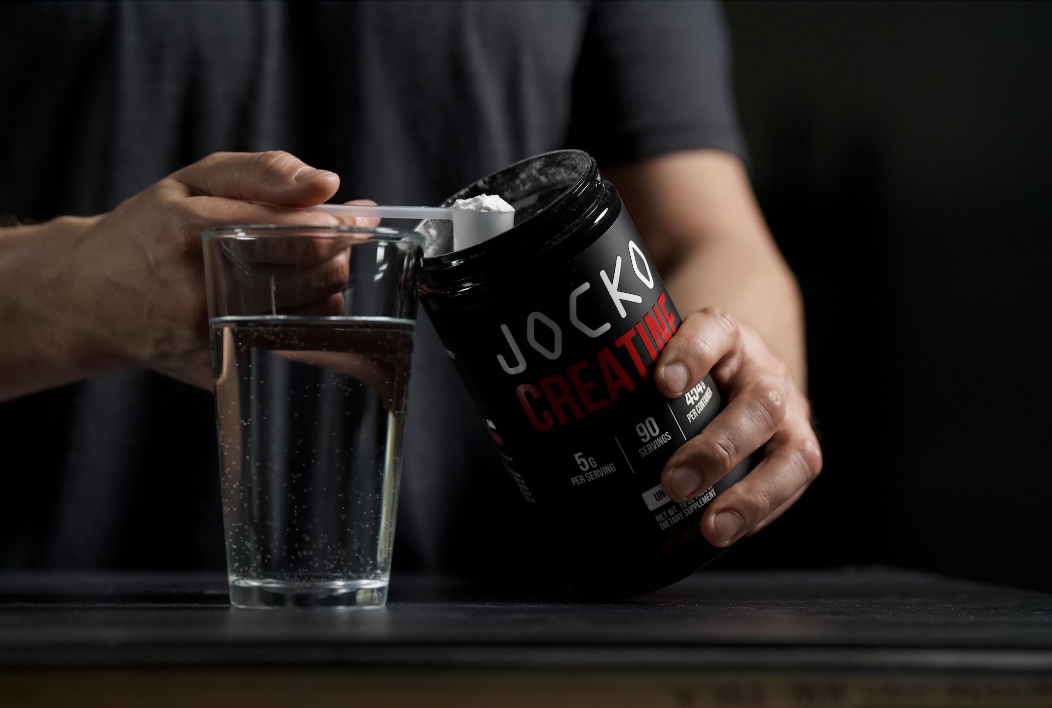 Jocko Fuel Creatine Monohydrate Powder – 90 Servings, 16 oz Jar, Unflavored