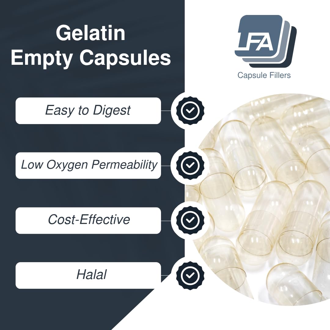 Empty Capsules Size 0-10000 Count Bulk | Gelatin Halal Beef Gel Caps