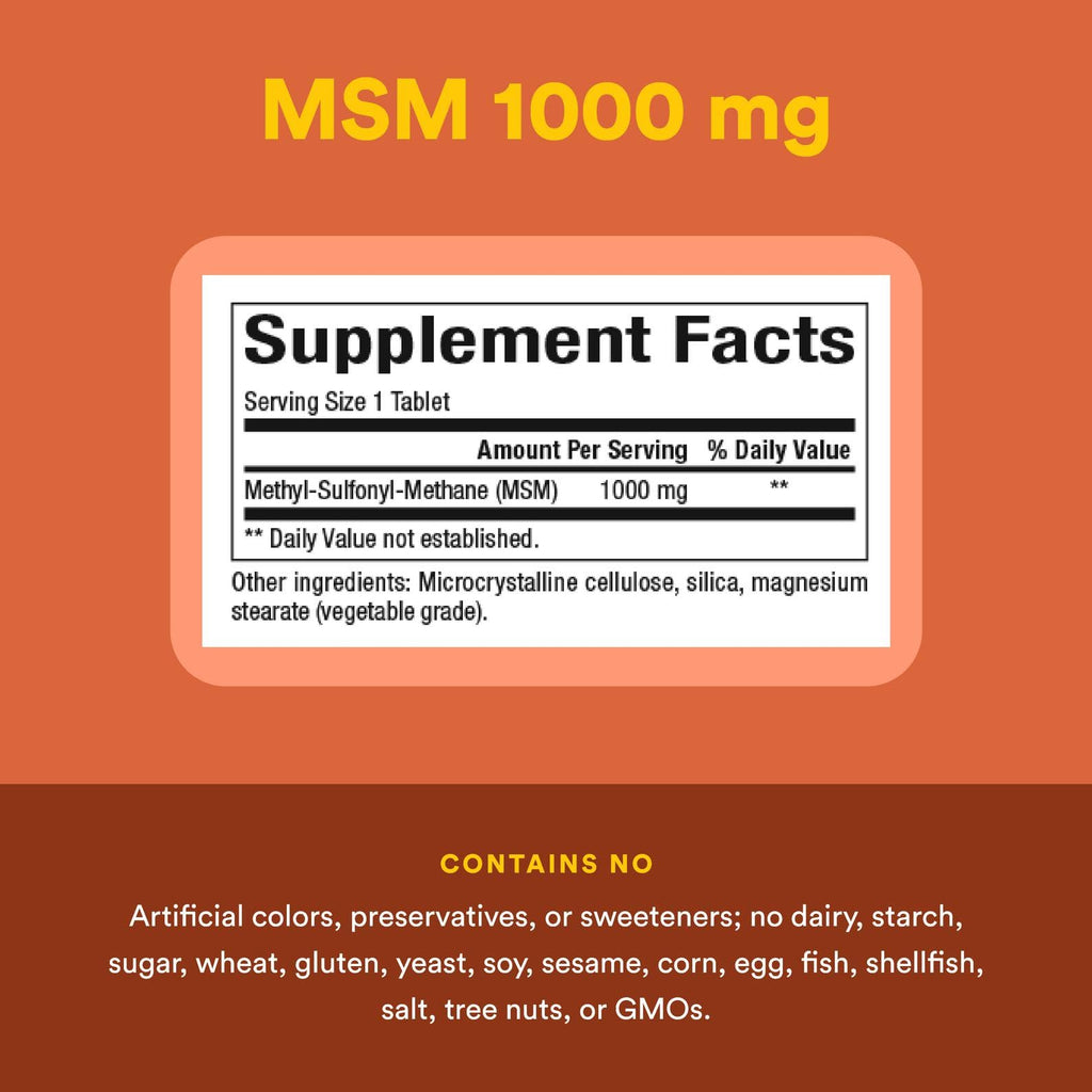 MSM 1000 mg - Natural Factors | Supports Joints, Hair, Skin & Nails | 90 Capsules