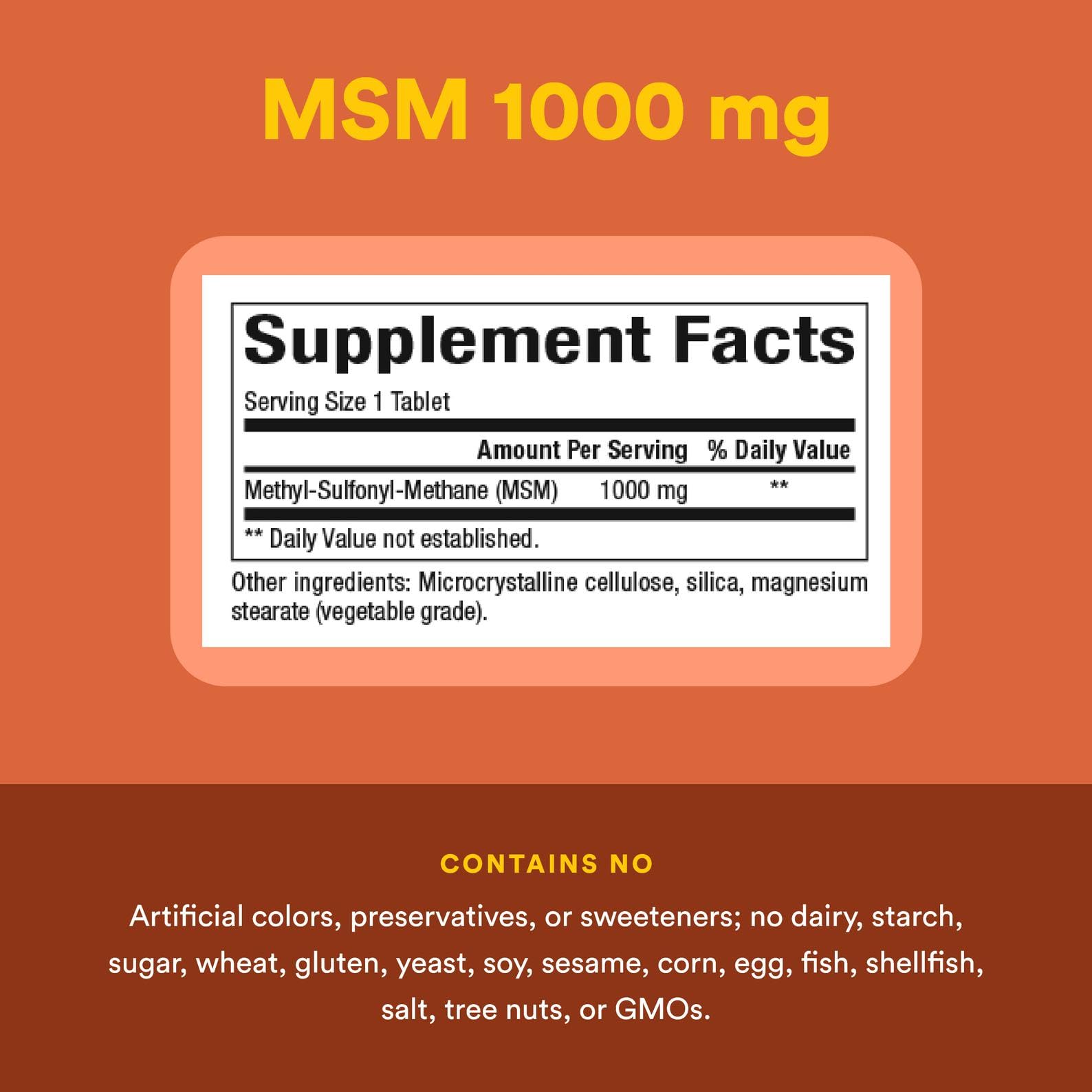 MSM 1000 mg - Natural Factors | Supports Joints, Hair, Skin & Nails | 90 Capsules