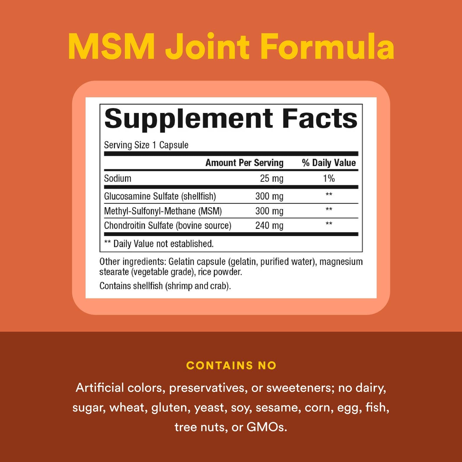 Natural Factors MSM Joint Formula – Supports Healthy Joints & Mobility | 180 Capsules