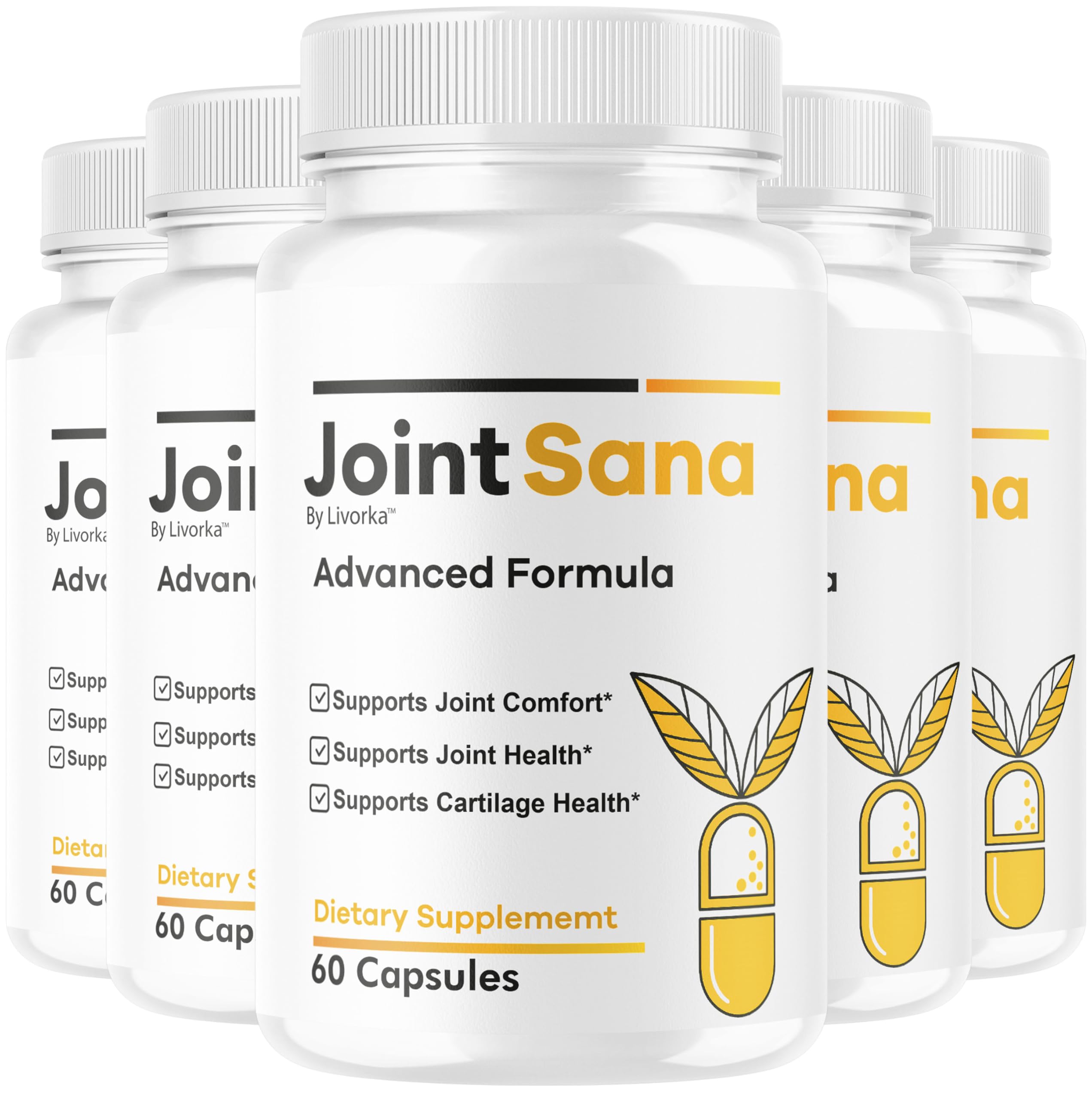 (5 Pack) Joint Sana Capsules – Official JointSana Supplement, 300 Capsules