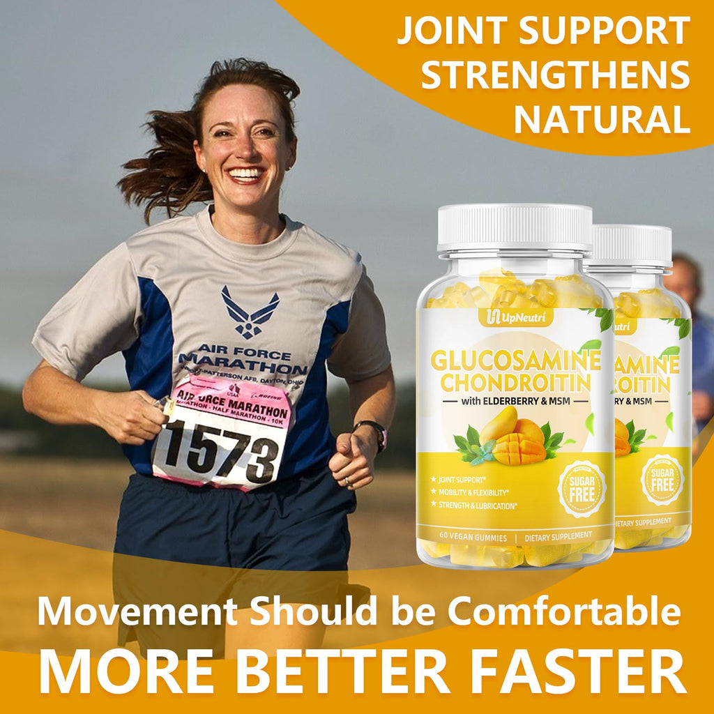Sugar Free Glucosamine Chondroitin Gummies – Extra Strength 1500mg | Joint Support for Men & Women