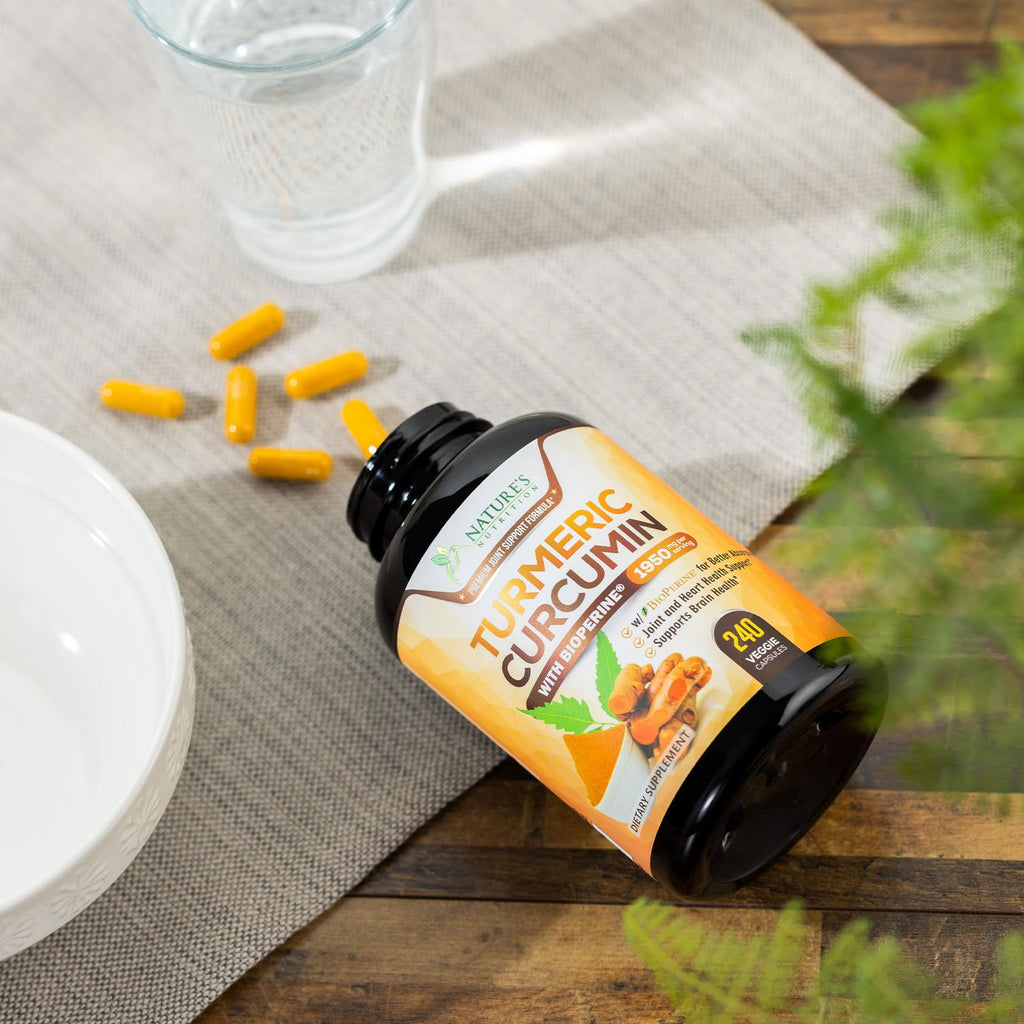 Turmeric Curcumin 1950mg with Bioperine – 95% Curcuminoids, 240 Vegan Capsules, Made in USA