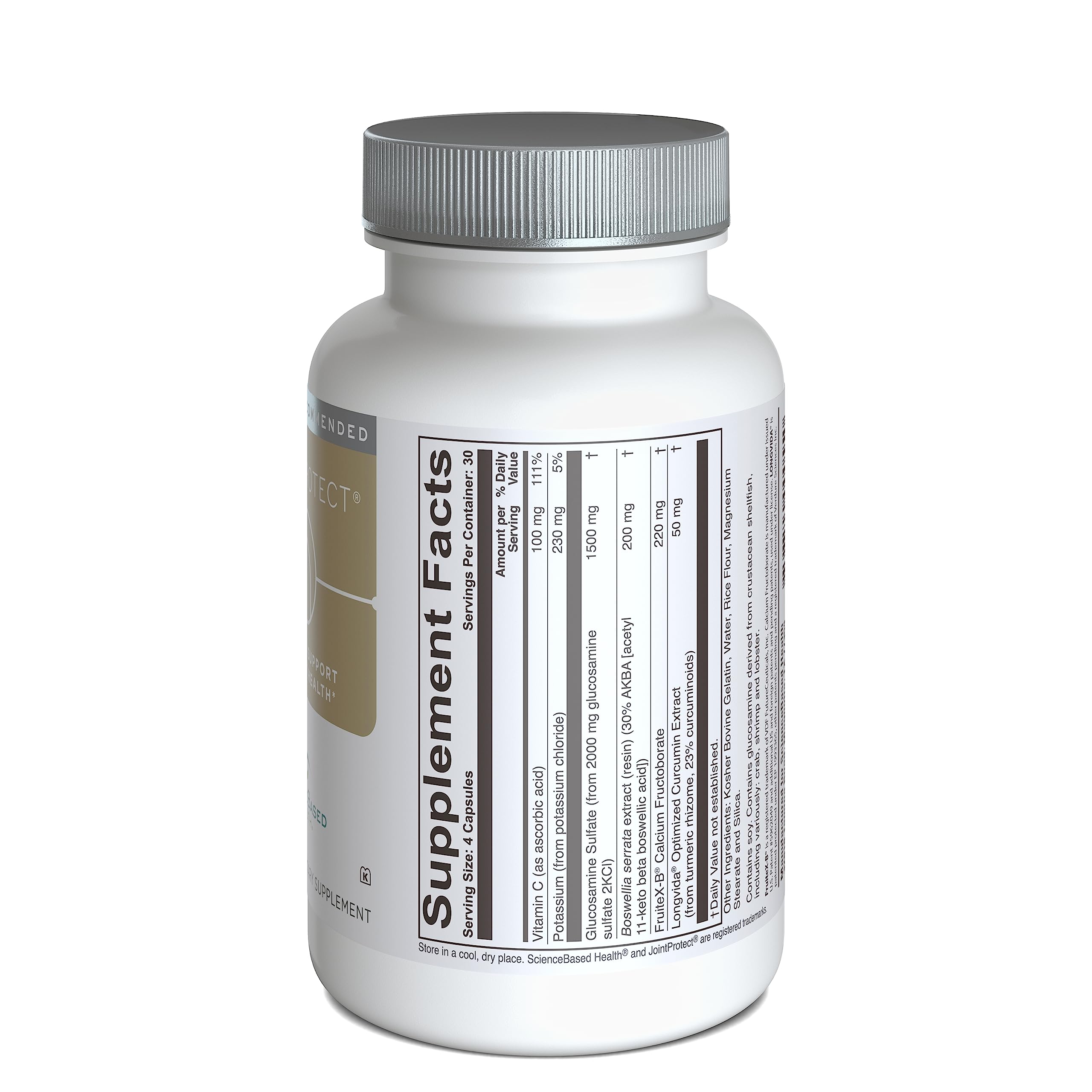 JointProtect: Advanced Joint Support with Glucosamine Sulfate, Boswellia AKBA 30%, Curcumin, FruiteX-B & Vitamin C | 120 Capsules