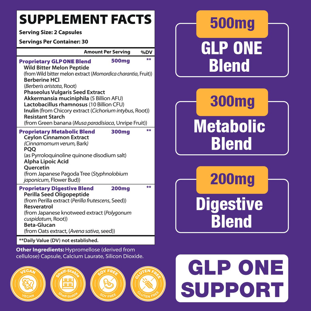 Jorrwatee GLP ONE Probiotic — 14-in-1 for Digestion, Energy & Gut Health, 60 Counts