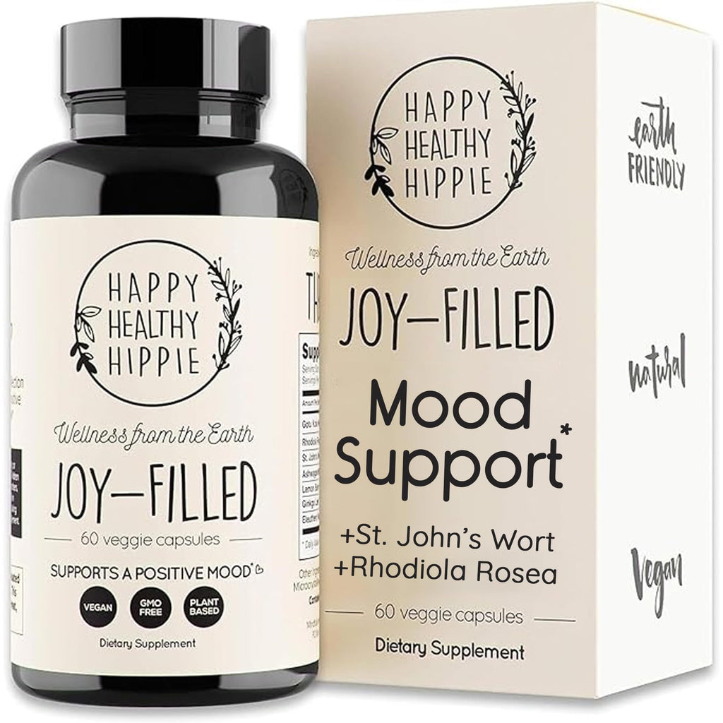 Joy-Filled Mood Support - 7-Herb Complex with St. John's Wort | Plant-Based Stress Relief | 60 Ct
