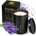 Joyido 14oz Lavender Scented Candle – Soy Wax, Black Ceramic Jar