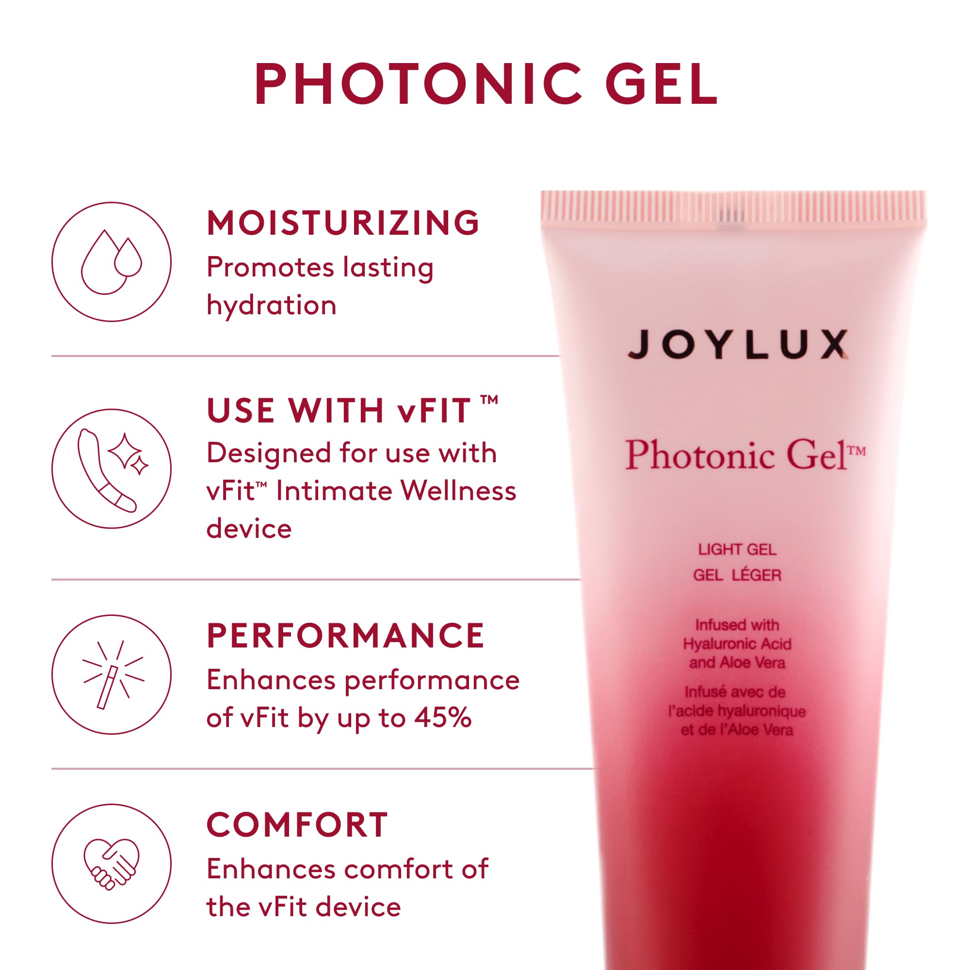 Joylux vFit 3-Pack: Red Light Device with Photonic Gel & Wipes for Home Feminine Wellness