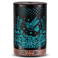 JOYOLO 120ML Metal Essential Oil Diffuser – Auto Shut-Off, 7 Color Lights, Bird Pattern