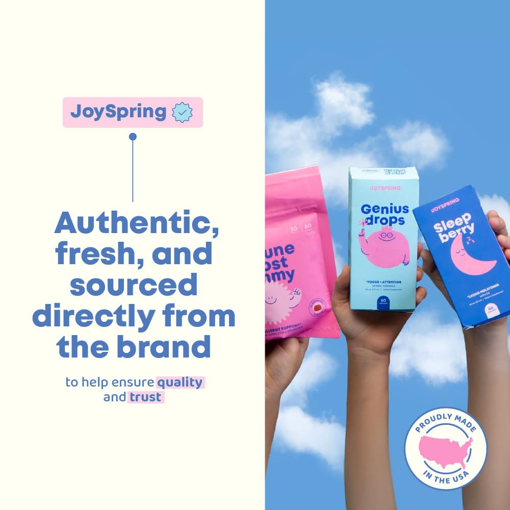 JoySpring DetoxZee Zeolite Drops for Kids – Clinoptilolite with Vitamin D3 & Cyanocobalamin Vitamin B12 – Natural Berry Flavor Liquid | 30 Servings