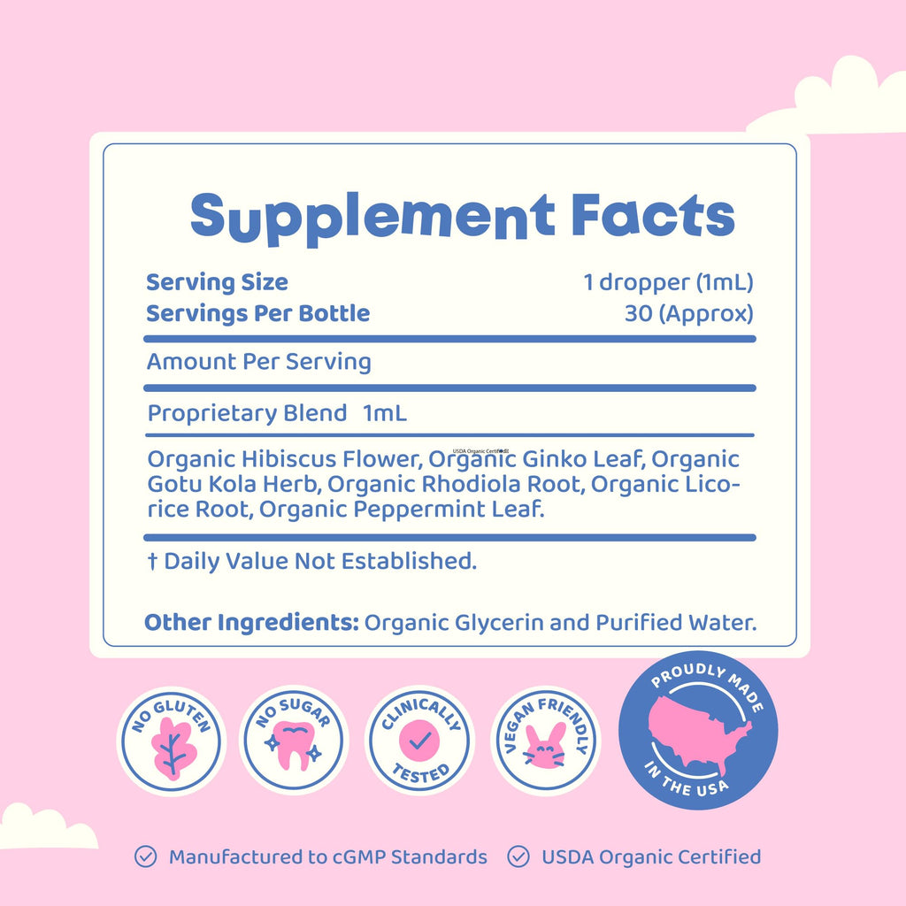JoySpring Genius Drops - Organic Focus Drops for Kids | Clinically Studied Focus Support | 120 Servings