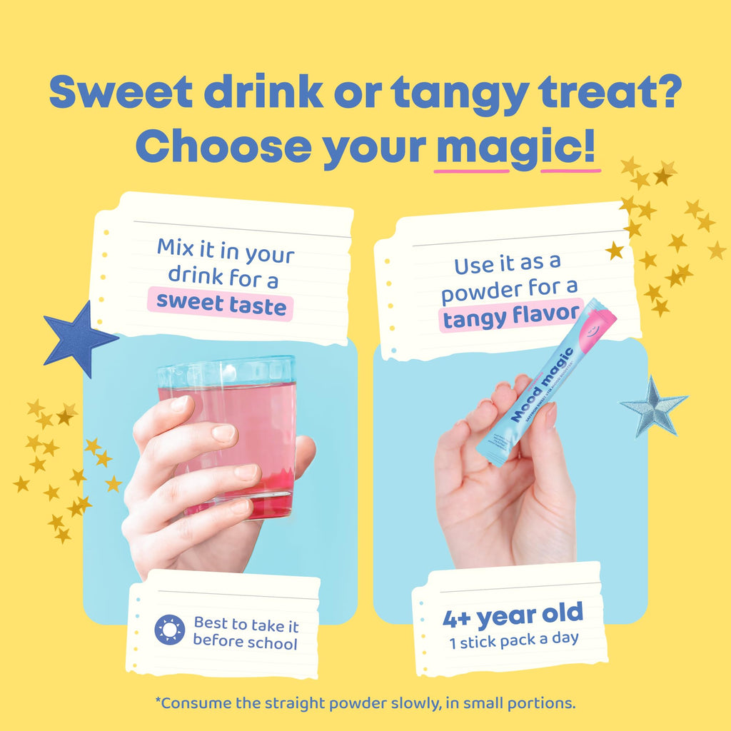 JoySpring Mood Magic for Kids – Natural Mood Support Pixie Sticks with Saffron, Magnesium & Vitamin D3 | Sugar-Free