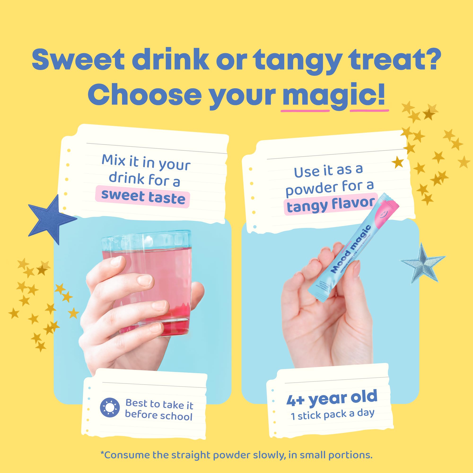 JoySpring Mood Magic for Kids – Natural Mood Support Pixie Sticks with Saffron, Magnesium & Vitamin D3 | Sugar-Free