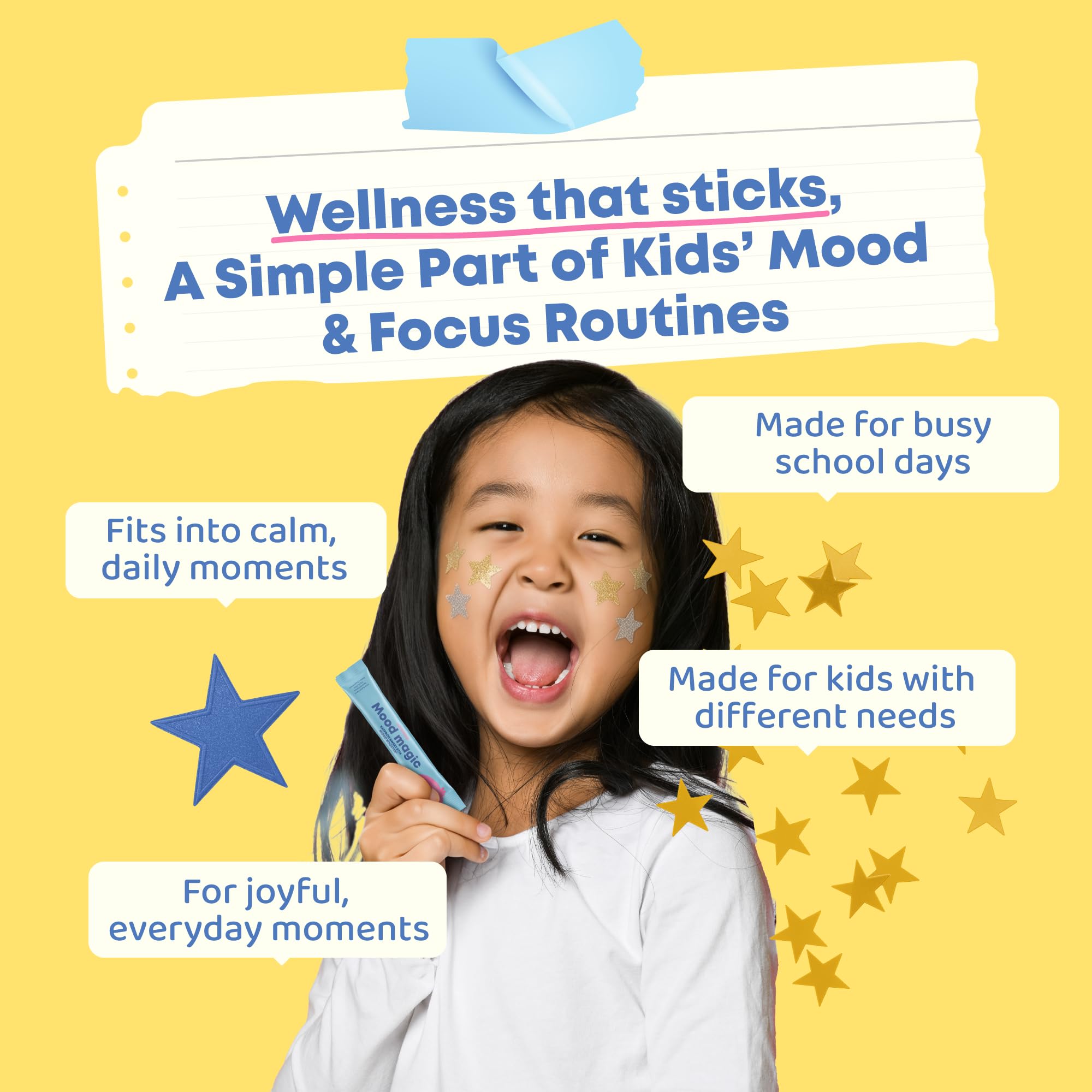 JoySpring Mood Magic for Kids – Natural Mood Support Pixie Sticks with Saffron, Magnesium & Vitamin D3 | Sugar-Free
