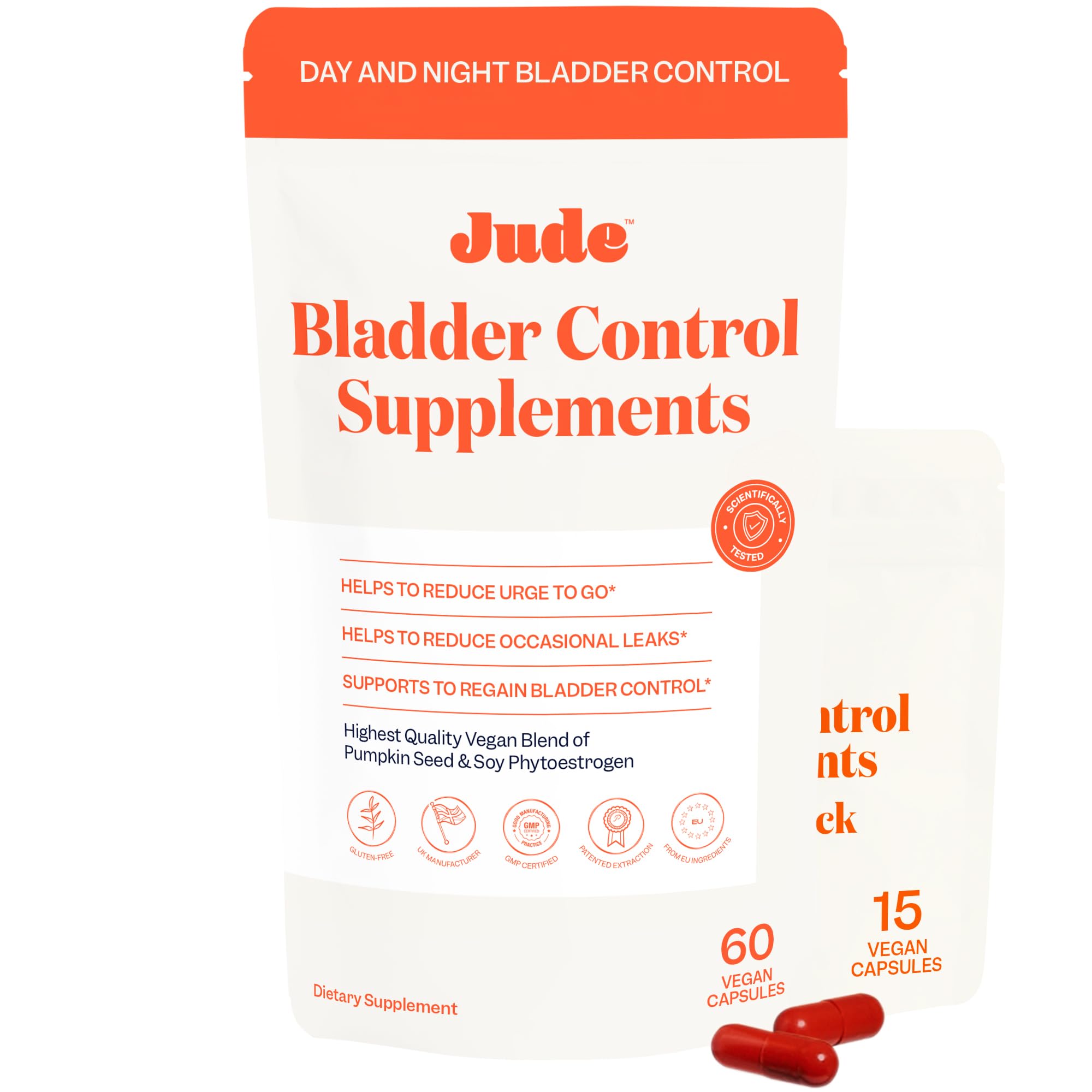 Jude Bladder Control Supplements for Women | Day & Night OAB Support 75 Count