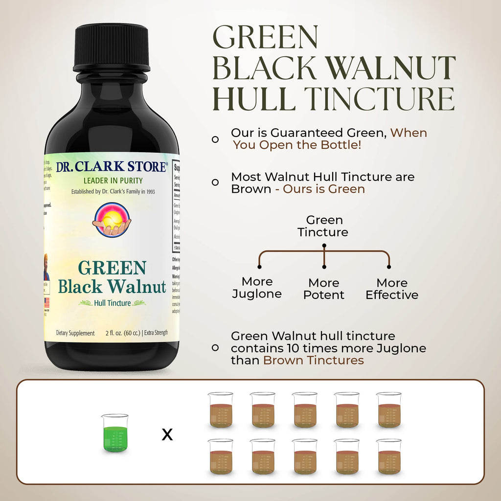 Original Green Black Walnut Hull Tincture (Extra Strength) by Dr. Hulda Clark - 2 Fl Oz