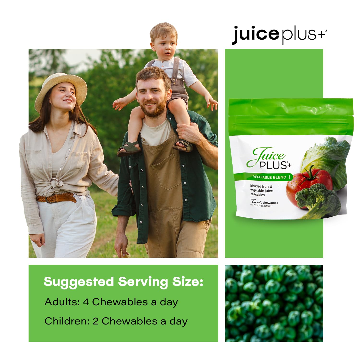 Juice Plus+ Vegetable Blend Soft Chews – Vegan Gummies with 11 Vegetables | 1-Month Supply