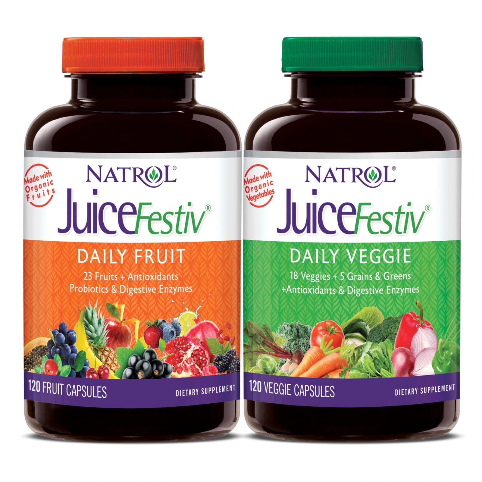 Juice Festiv - 120+120 | Natrol JuiceFestiv 46 Fruits & Vegetables Capsule Formula