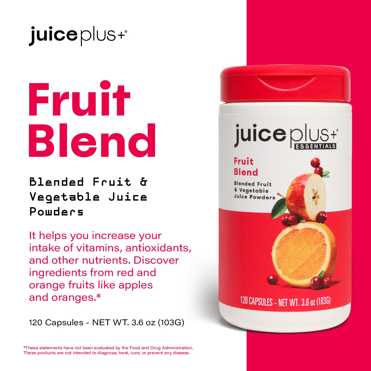 Juice Plus+ Fruit Blend: Plant-Based Whole Food Vitamins | Vegan, Gluten-Free, Non-GMO