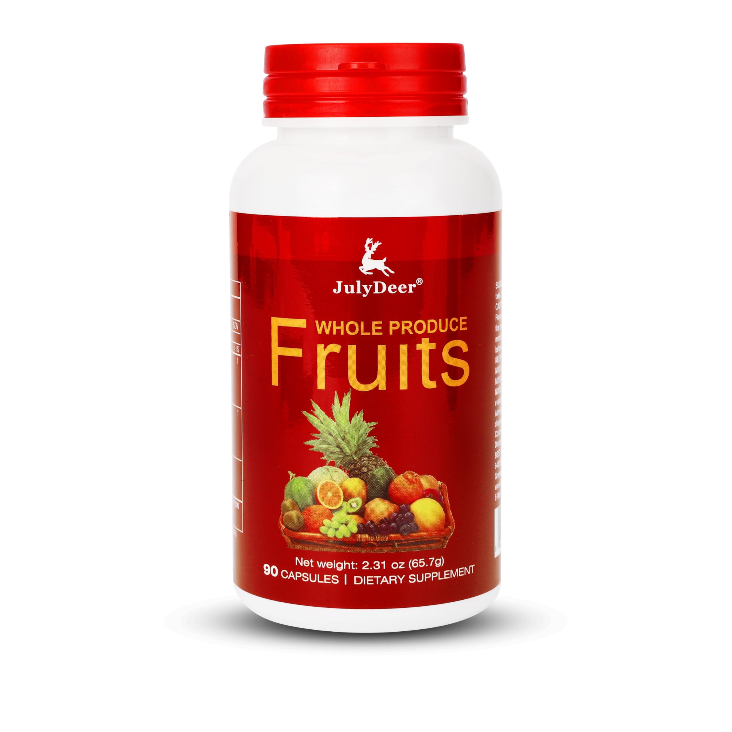 JulyDeer Fruit Supplement – 90 Vegetarian Capsules | 16-Fruit Blend