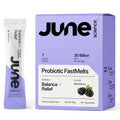 June Science Balance + Relief – Fast Melt Probiotic for Mood & Stress, Blackberry, 30 Sachets