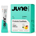 June Science Travel + Defense | Fast Melt Probiotic for Immune Health While Traveling - Tropical Flavor, 30 Sachets