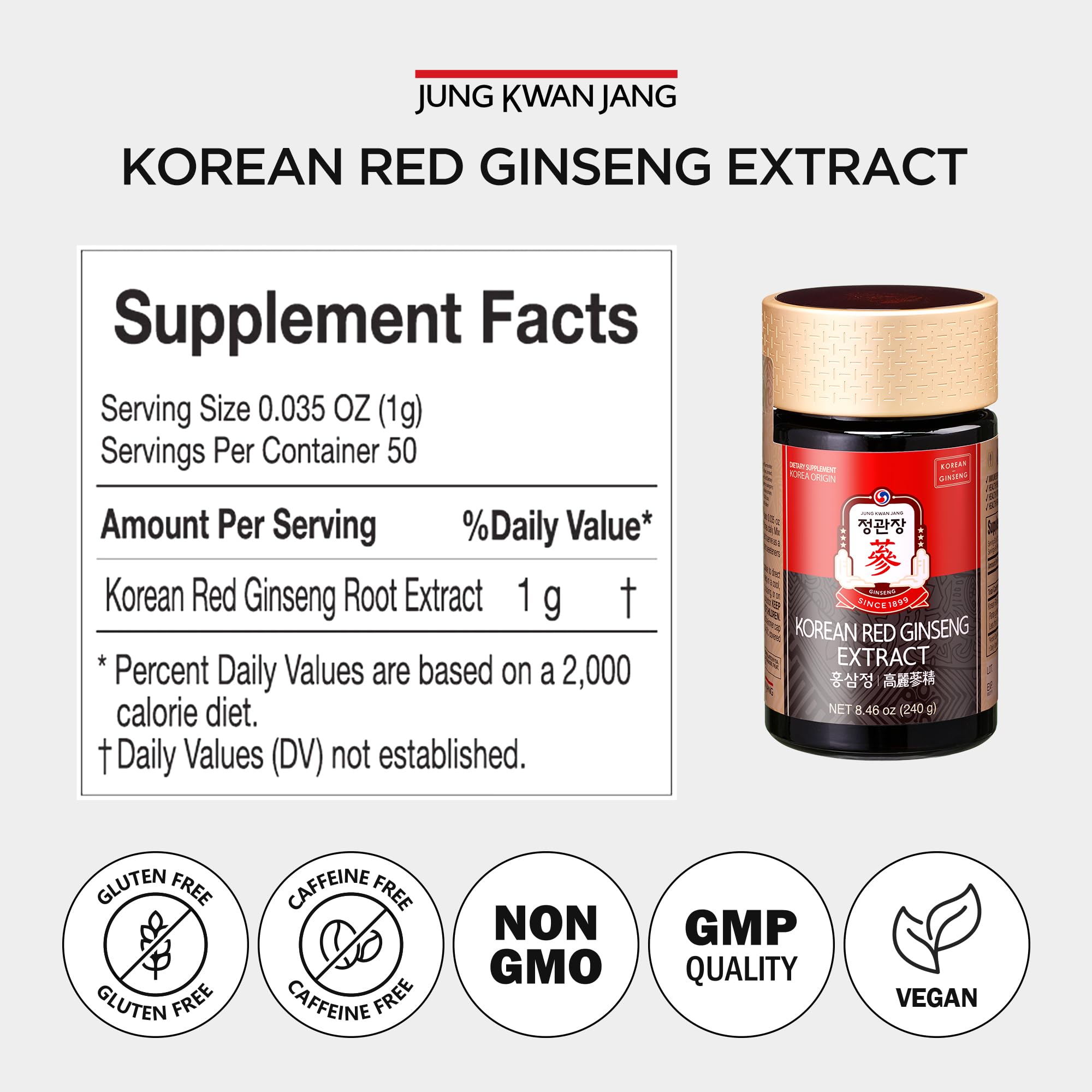 JUNG KWAN JANG Korean Red Ginseng Extract – Extra Strength, Energy & Focus