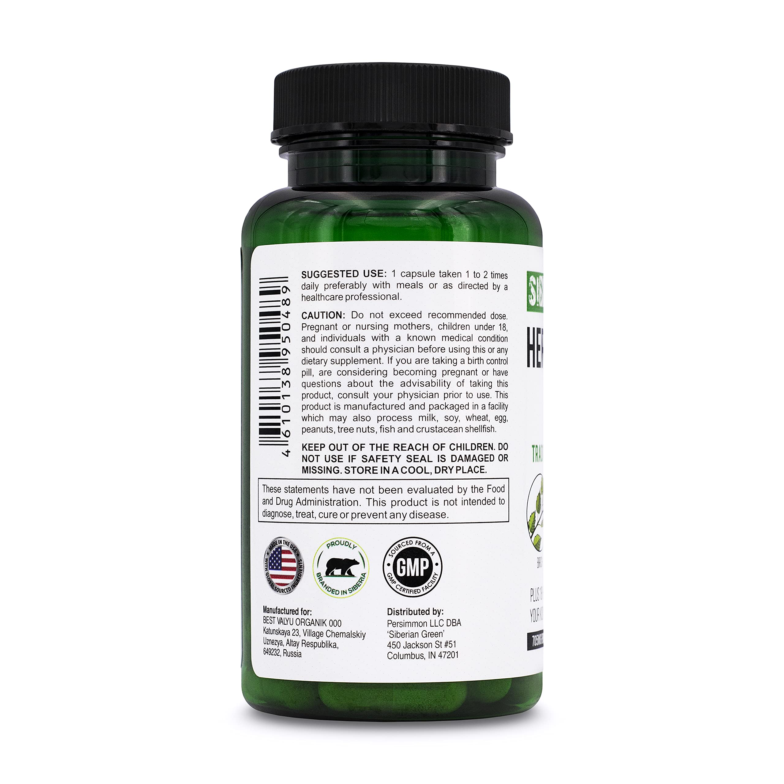 Siberian Green Kidney Detox 60 Capsules – Cranberry, Birch & Juniper Traditional Siberian Formula