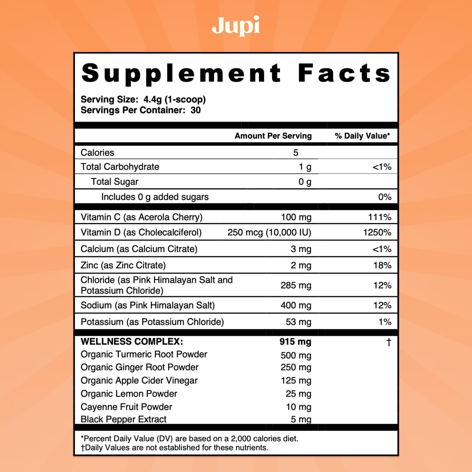Jupi Hydration & Wellness Powder – Turmeric Ginger Shots, Vitamin C