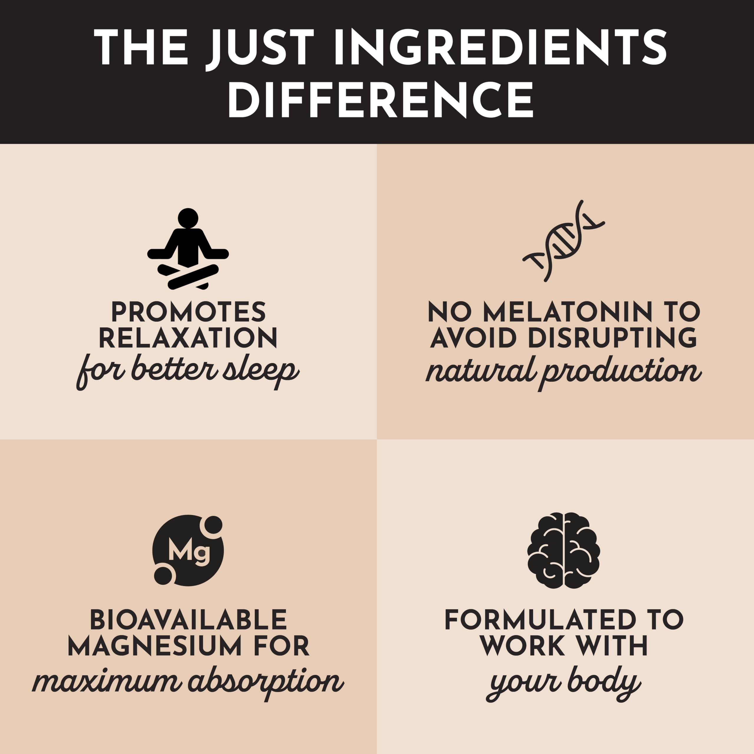 JUST INGREDIENTS Chai Nighttime Relax Drink Mix – 30 Servings | No Sugar Added | Magnesium, L-Theanine, Chamomile & Tart Cherry