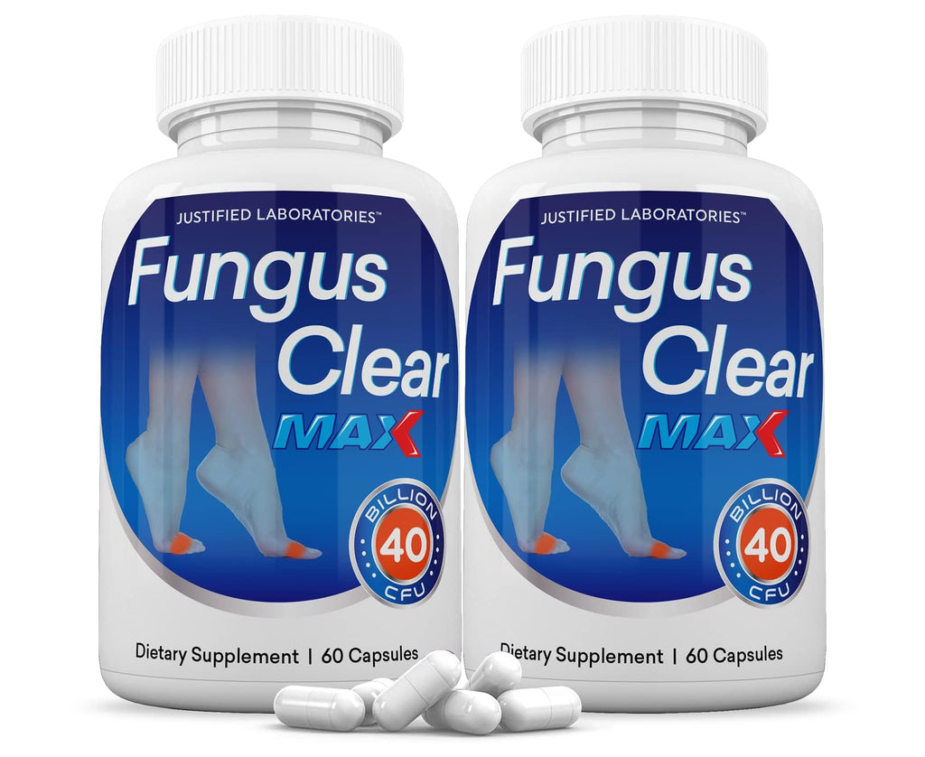 Justified Laboratories Fungus Clear Max Probiotic 40 Billion CFU - 2 Pack, 120 Capsules