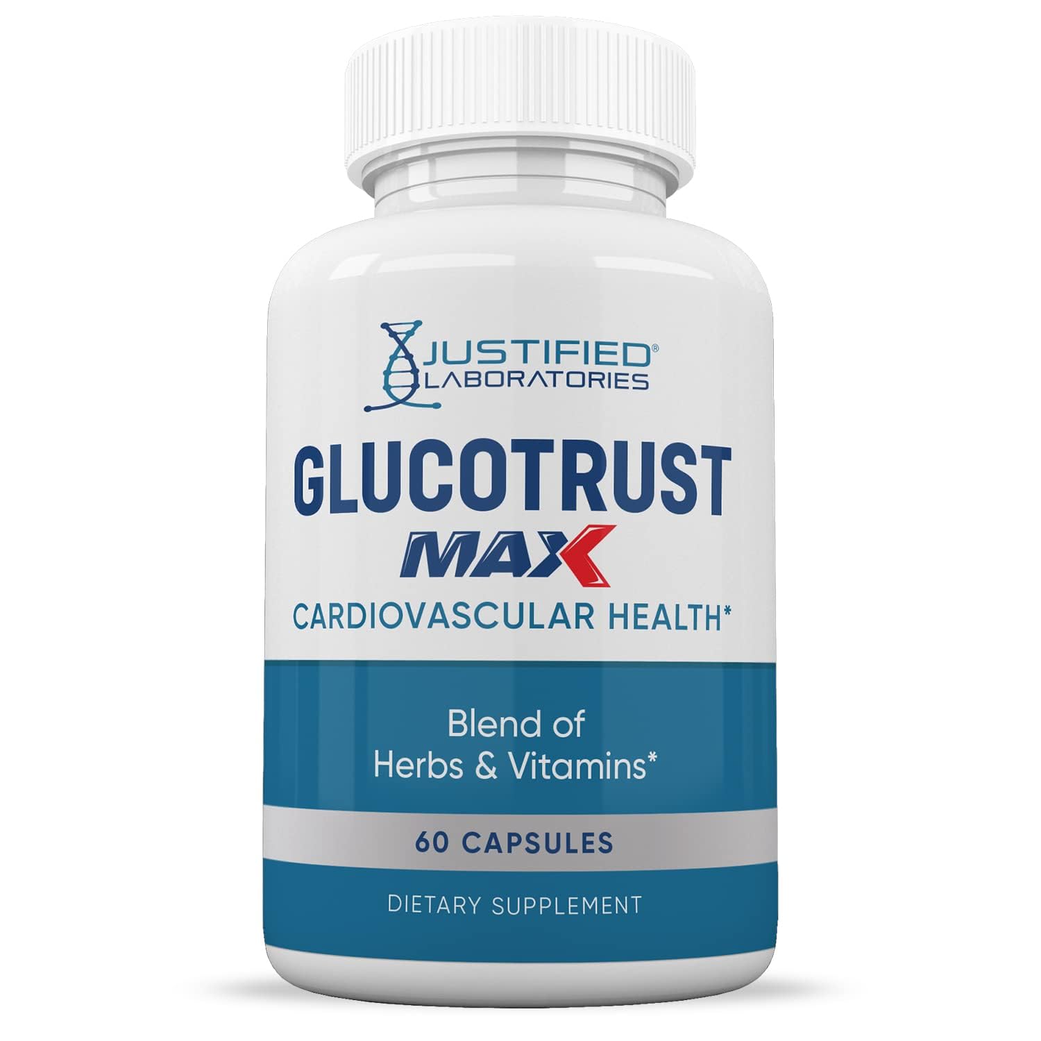 Justified Laboratories 3 Pack Glucotrust Max 1295MG Formula - 180 Capsules
