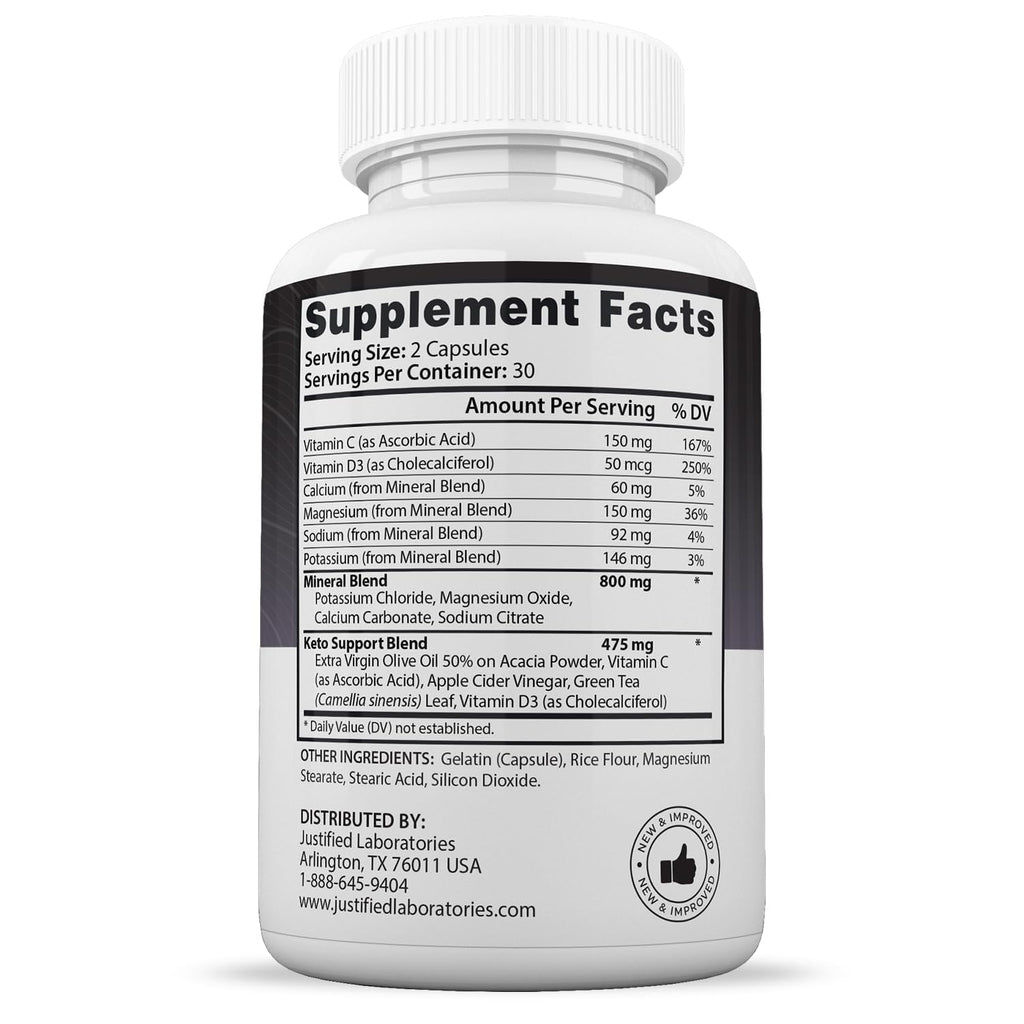 Justified Laboratories Advanced Keto 1500 – 2 Pack, 120 Veggie Capsules (1275mg)