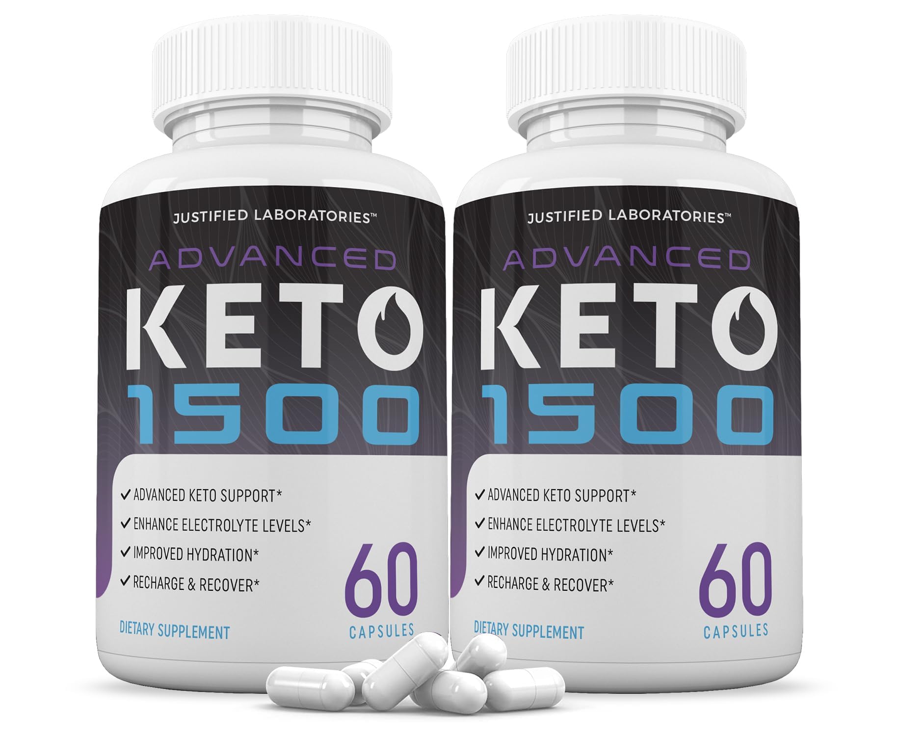 Justified Laboratories Advanced Keto 1500 – 2 Pack, 120 Veggie Capsules (1275mg)
