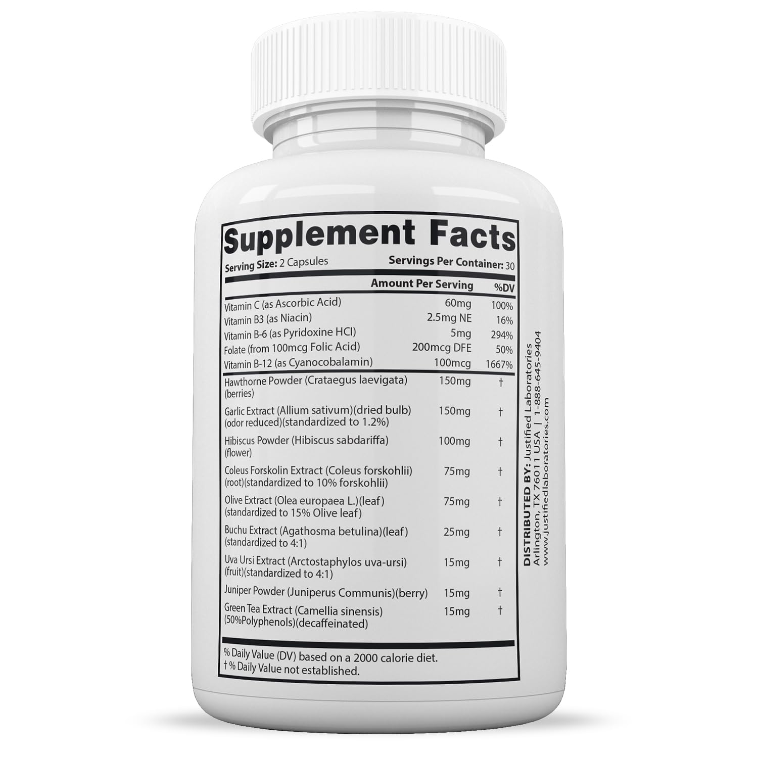 Justified Laboratories 2 Pack Blood Balance Advanced Formula 620MG - 120 Capsules