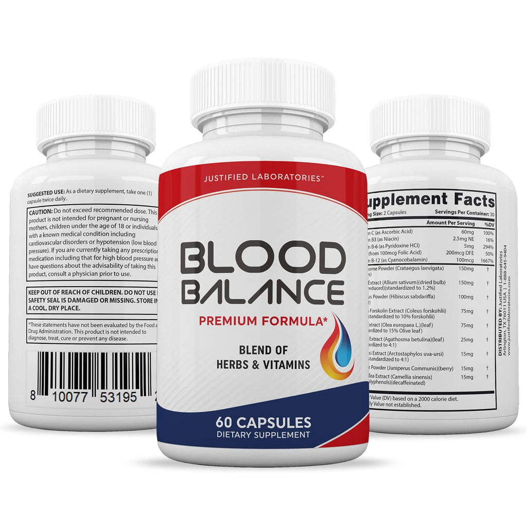 Justified Laboratories 2 Pack Blood Balance Advanced Formula 620MG - 120 Capsules