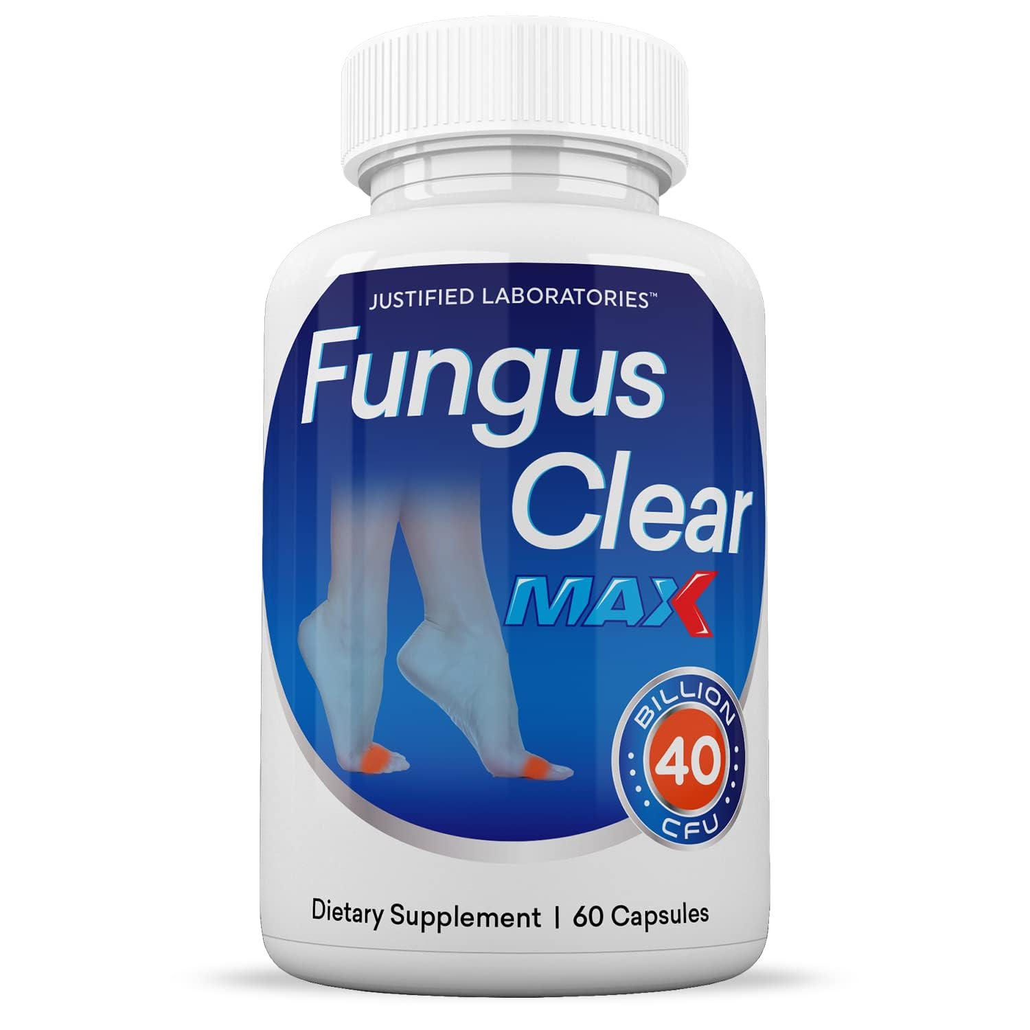 Justified Laboratories Fungus Clear Max Probiotic 40 Billion CFU - 2 Pack, 120 Capsules