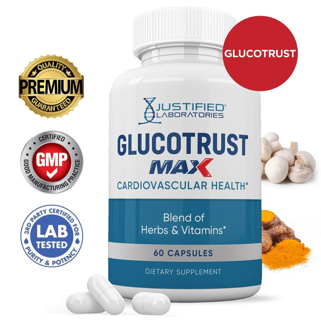 Justified Laboratories 3 Pack Glucotrust Max 1295MG Formula - 180 Capsules
